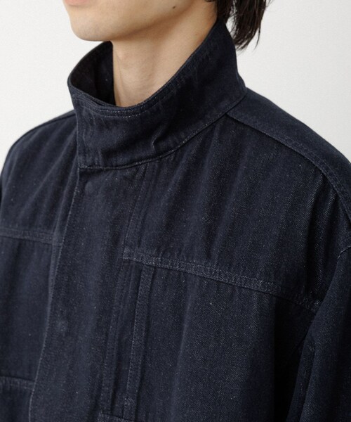 ADAM ET ROPE'(アダムエロペ)の「13oz デニムボマーブルゾン / ADAM ET ROPE' JEANS(ブルゾン・メンズ・ブラック系/ネイビー・L/M)」の10枚目の写真