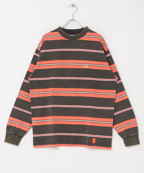 THE GOODLAND MARKET（ザグッドランドマーケット）の「TONY　HANGTEN LS TEE（Tシャツ/カットソー・メンズ・OFF×NVY/BRN×ORG・L/XL）」の8枚目の写真