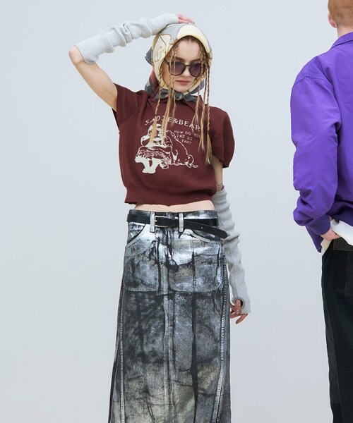 THE GOODLAND MARKET（ザグッドランドマーケット）の「old honey　45℃ KNIT TOPS（ニット/セーター・レディース・BROWN/YELLOW・Free）」の5枚目の写真