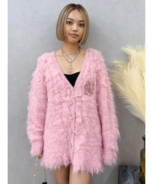 EVRIS（エヴリス）の「ビジューシャギーニットカーディガン（カーディガン/ボレロ・レディース・ホワイト/ピンク/ブルー・F）」の12枚目の写真