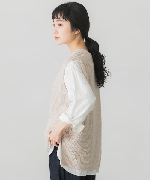タグ付き未使用品　かぐれ　ワイドコットンニットベスト タグ付き未使用品 かぐれ ワイドコットンニットベスト セール