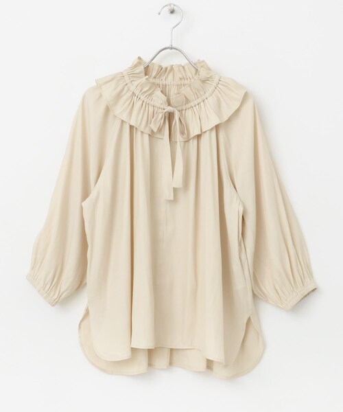 URBAN RESEARCH ROSSO（アーバンリサーチロッソ）の「フリルギャザーブラウス（シャツ/ブラウス・レディース・grape/ivory・FREE）」の4枚目の写真