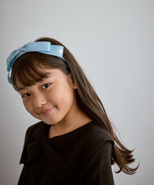 ROPE' PICNIC(ロペピクニック)の「【KIDS/キッズ】リボンカチューシャ(カチューシャ・キッズ・オフホワイト/ネイビー/サックス/ラベンダー系/ピンク・F)」の6枚目の写真