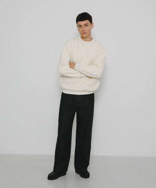 URBAN RESEARCH Sonny Label（アーバンリサーチサニーレーベル）の「裏起毛ワッフルリラックスフィットプルオーバー（Tシャツ/カットソー・メンズ・オフ/チャコール/カーキ・M/L/XL）」の11枚目の写真