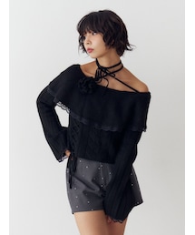 jouetie | フリルレースオフショルトップス(ニット/セーター)
