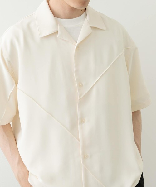 ITEMS URBANRESEARCH(アイテムズ アーバンリサーチ)の「パネルピンタックオープンカラー半袖シャツ(シャツ/ブラウス・メンズ・OFF/BLK・M/L)」の9枚目の写真