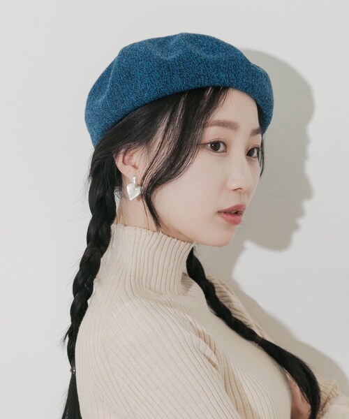 SMELLY（スメリー）の「ミックスパターンベレー（ハンチング/ベレー帽・レディース・BLK/BLU/BRN・-）」の3枚目の写真