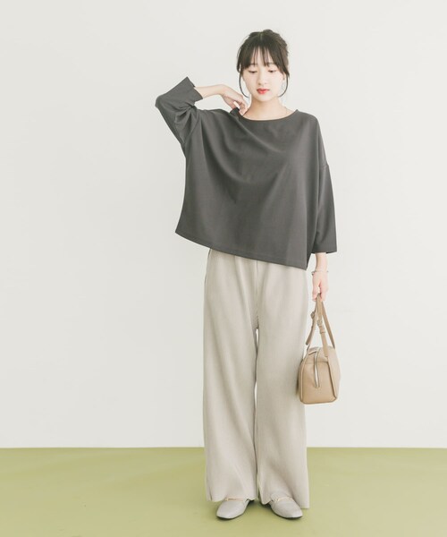 ITEMS URBANRESEARCH（アイテムズ アーバンリサーチ）の「カットジョーゼット7分袖プルオーバー（Tシャツ/カットソー・レディース・OFF/L.BLU/CHA・FREE）」の16枚目の写真