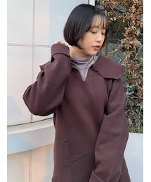 merry jenny | ルーズルーズフリルカラーニット(ニット/セーター)