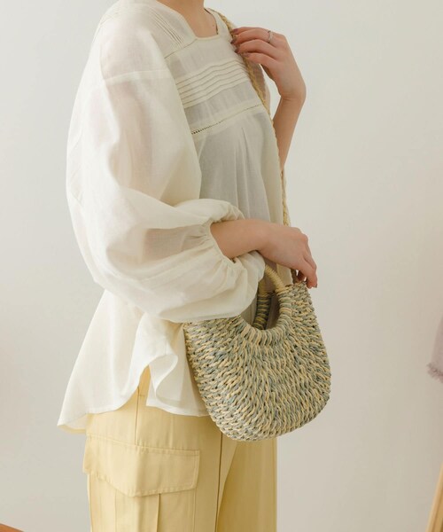 RODE SKO（ロデスコ）の「ミニラウンドハンドルカゴバッグ（かごバッグ・レディース・GRAY MIX/BEIGE MIX/NATURAL・one）」の11枚目の写真