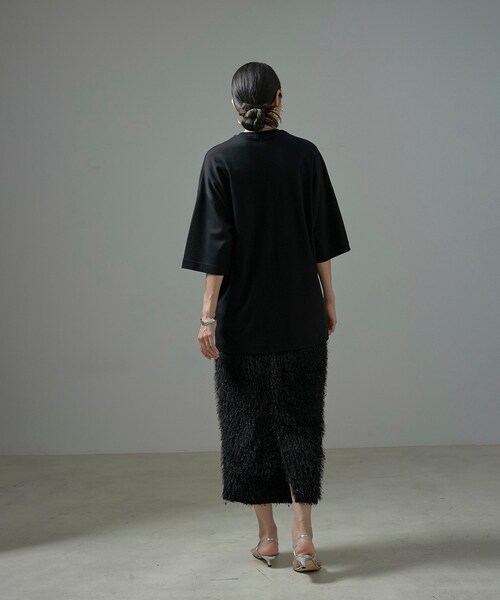 ADAM ET ROPE'(アダムエロペ)の「【COUTURE D'ADAM】Flinged Skirt(スカート・レディース・ブラック・38)」の8枚目の写真