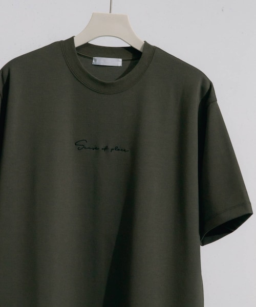 SENSE OF PLACE by URBAN RESEARCH(センスオブプレイスバイアーバンリサーチ)の「シシュウポンチTシャツ(5分袖)(Tシャツ/カットソー・メンズ・BLUE/WHITE/BLACK/GREIGE/OLIVE/L.KHAKI/CHARCOAL・M/L)」の5枚目の写真