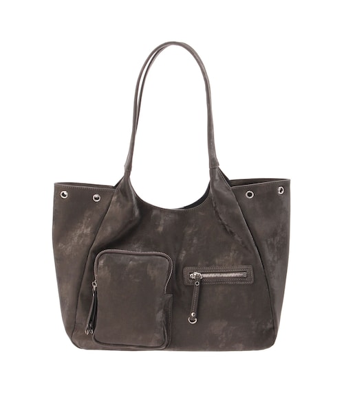 EMODA（エモダ）の「EYELET POCKET BIG SHOULDER BAG（ハンドバッグ・レディース・ブラック/ブラウン・F）」の4枚目の写真