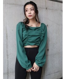 EVRIS | シャーリングショートトップス(シャツ/ブラウス)