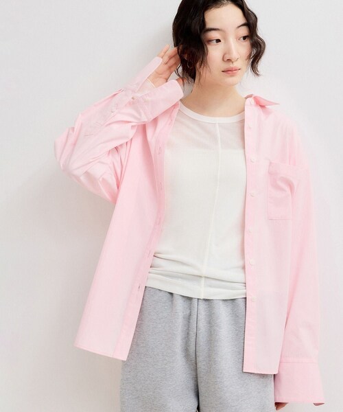 ADAM ET ROPE'(アダムエロペ)の「【WEB限定】ブロードカラーシャツ(シャツ/ブラウス・レディース・ブラック/ブルー系/サックス/ピンク・F)」の17枚目の写真