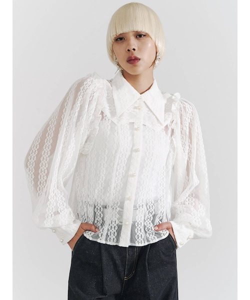 PAMEO POSE ブラウス PAMEO POSE（パメオポーズ）の「Saturday Night Corset Orange（シャツ