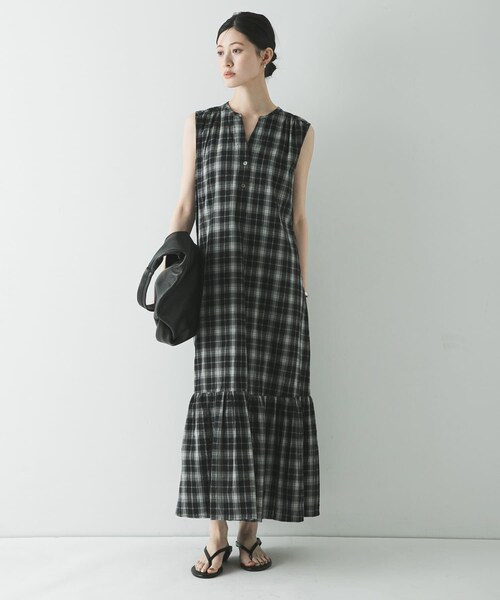 URBAN RESEARCH（アーバンリサーチ）の「サッカーチェックワンピース（ワンピース・レディース・BLACK/NAVY・Free）」の8枚目の写真