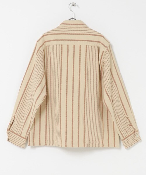 URBAN RESEARCH（アーバンリサーチ）の「NOMARHYTHM TEXTILE　Stripe Shirt Jacket（テーラードジャケット・レディース・BLACK/Crean・1）」の6枚目の写真