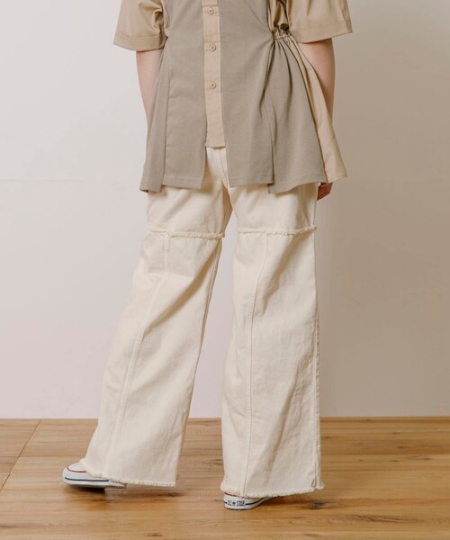 THE GOODLAND MARKET（ザグッドランドマーケット）の「old honey　-OH- 45℃ pants（その他パンツ・レディース・white/black・FREE）」の6枚目の写真