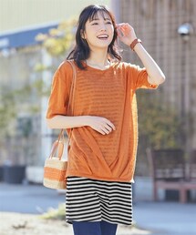 nissen | 大きいサイズ　涼やかカットソースラブ重ね着風チュニック(チュニック)
