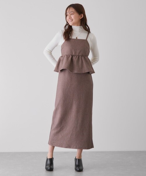 Jayro（ジャイロ）の「チェック柄ペプラムワンピース（ワンピース・レディース・ブラック系/グレー/ブラウン・M）」の18枚目の写真