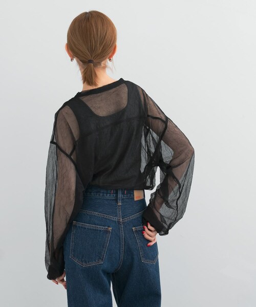 URBAN RESEARCH ROSSO（アーバンリサーチロッソ）の「provoke　シアーフットボールTシャツ（Tシャツ/カットソー・レディース・lightbeige/white/black・FREE）」の8枚目の写真
