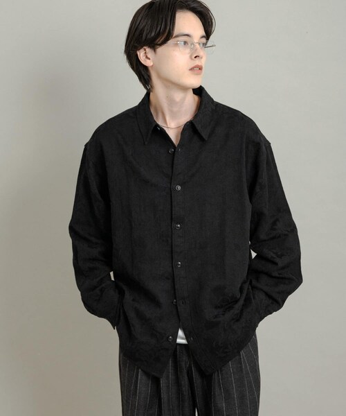 SENSE OF PLACE by URBAN RESEARCH（センスオブプレイスバイアーバンリサーチ）の「ボタニカルジャガードロングスリーブシャツ（シャツ/ブラウス・メンズ・IVORY/BLACK・M/L）」の16枚目の写真