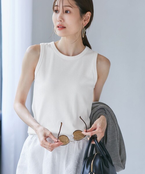 ROPE' PICNIC(ロペピクニック)の「アメスリタンクトップ(タンクトップ・レディース・ブラック/ホワイト/ベージュ・38)」の14枚目の写真
