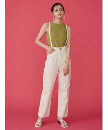 MURUA | サスペンダーツイルストレートパンツ(デニムパンツ)