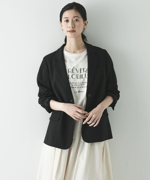 URBAN RESEARCH（アーバンリサーチ）の「リネンライクテーラードジャケット（テーラードジャケット・レディース・BEIGE/BLACK・36/38）」の11枚目の写真