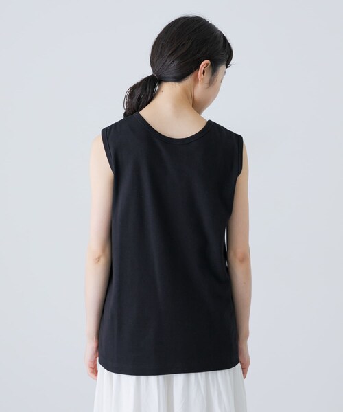 かぐれ（カグレ）の「フライスノースリーブカットソー（タンクトップ・レディース・GREGE/OFF/BLACK・FREE）」の13枚目の写真