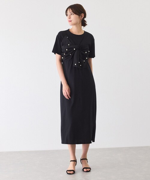 Jayro（ジャイロ）の「デコリボンパールドッキングワンピース（ワンピース・レディース・ブラック/グレー/ネイビー・M）」の16枚目の写真