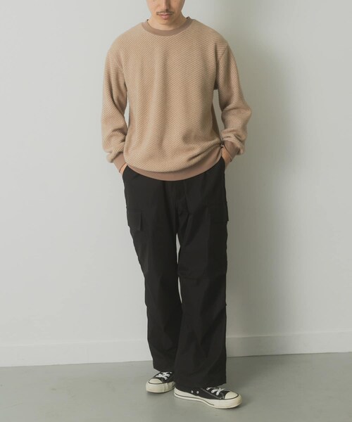 ITEMS URBANRESEARCH（アイテムズ アーバンリサーチ）の「フェザーヤーン クルーネック ニットソー（Tシャツ/カットソー・メンズ・MOC/YEL/BLK・M/L）」の15枚目の写真