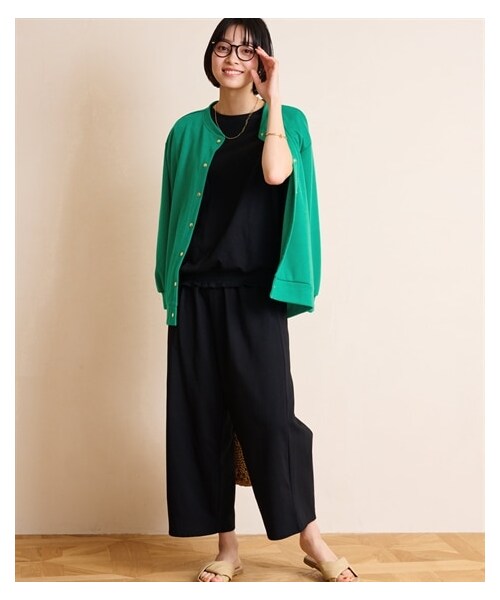 nissen（ニッセン）の「大きいサイズカットソーデザインセットアップ（Tシャツ/カットソー・レディース・アクアブルー/モスカーキ/スティールグレー/黒・L/LL/3L/4L/5L/6L/8L/10L）」の5枚目の写真