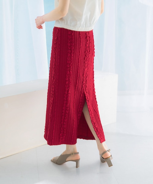 URBAN RESEARCH ROSSO（アーバンリサーチロッソ）の「ジャガードイージーストレートスカート（スカート・レディース・BLACK/RED・FREE）」の2枚目の写真