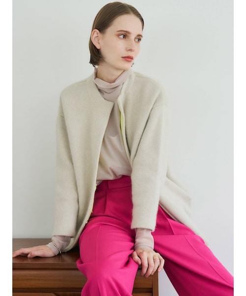 ELENDEEK（エレンディーク）の「RACOON MIX WCD（その他アウター・レディース・ネイビー/ベージュ/アイボリー/ブラック/ピンク/イエロー/グリーン/ローズ/カーキ/ダークブラウン・F）」の3枚目の写真