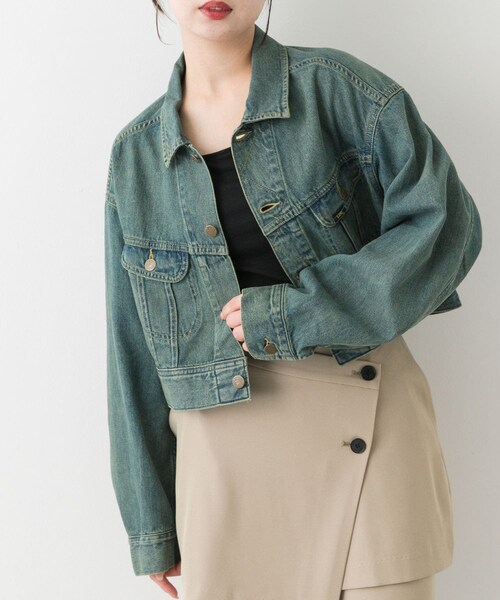 SENSE OF PLACE by URBAN RESEARCH（センスオブプレイスバイアーバンリサーチ）の「『別注』Lee101×SENSE OF PLACE　JACKET（デニムジャケット・レディース・BROWN/GREEN・FREE）」の12枚目の写真