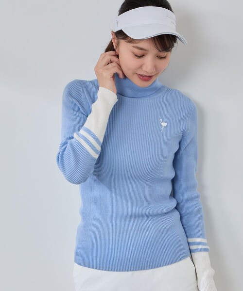 ROPE'(ロペ)の「バイカラー切替リブタートルニット/Oggi掲載(ニット/セーター・レディース・ブラック/ホワイト/サックス/ピンク・L/M/S)」の20枚目の写真