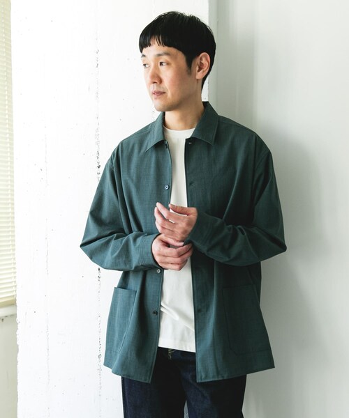 URBAN RESEARCH DOORS（アーバンリサーチドアーズ）の「『イージーケア/速乾/UVカット』クイックドライロングスリーブシャツカバーオール（カバーオール・メンズ・CHALK/YELLOW/BLUEGREEN/NAVY・M/L）」の18枚目の写真