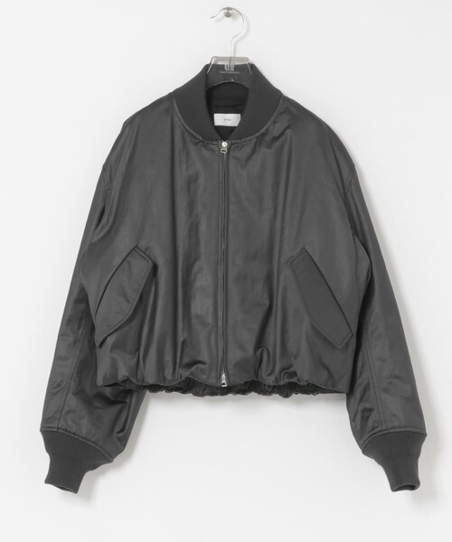 URBAN RESEARCH（アーバンリサーチ）の「ATON　COWHIDE NYLON SHORT MA-1（MA-1・レディース・CHA GRAY・2）」の5枚目の写真
