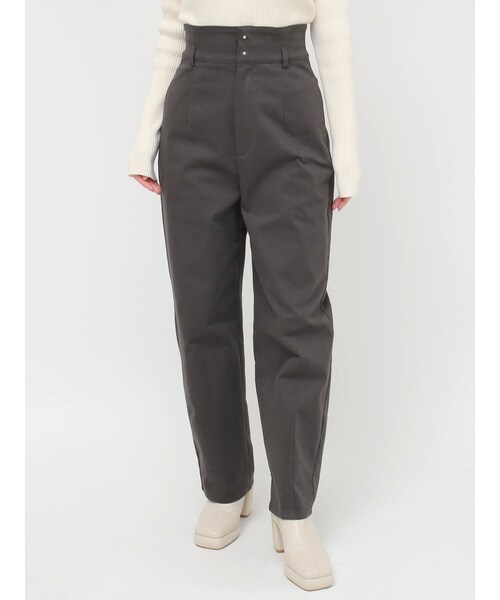 LAGUNAMOON（ラグナムーン）の「ツイルバレルパンツ（その他パンツ・レディース・アイボリー/チャコールグレー・S/M）」の6枚目の写真