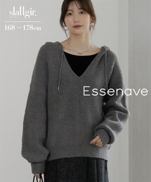 nissen（ニッセン）の「高身長　アルパカタッチフードニットトップス（トールサイズ）Essenave（ニット/セーター・レディース）」