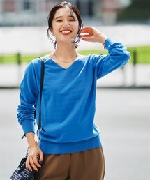 nissen | 大きいサイズ優しい肌触りの定番Vネックニットセーター(ニット/セーター)