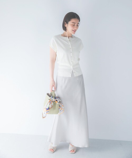 URBAN RESEARCH ROSSO（アーバンリサーチロッソ）の「リネンコットンウエストシェイプデザインニット（ニット/セーター・レディース・WHITE/CARAMEL・Free）」の10枚目の写真