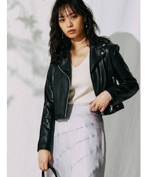 MERCURYDUO | フェイクレザーライダースジャケット(テーラードジャケット)