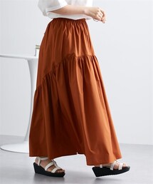 nissen | 大きいサイズ変わりティアードロングスカート(スカート)