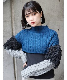 MURUA | レイヤーケーブルショートニット(ニット/セーター)