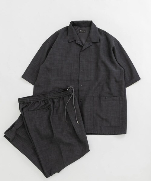 EKAL（エカル）の「『吸水速乾/UVカット/UR TECH』ハイツイストショートスリーブシャツ（シャツ/ブラウス・メンズ・モカグレー/チャコール・M/L）」の4枚目の写真