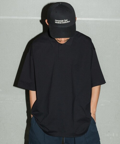 URBAN RESEARCH(アーバンリサーチ)の「Wide Dad BREEZY TECH ポロシャツ(ポロシャツ・メンズ・D.NAVY/BLACK・1/2)」の6枚目の写真