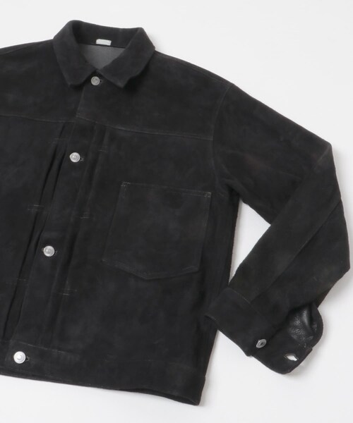 URBAN RESEARCH（アーバンリサーチ）の「A PRESSE　Suede Leather 1st Type Jacket（テーラードジャケット・メンズ・Black・2/3/4）」の4枚目の写真